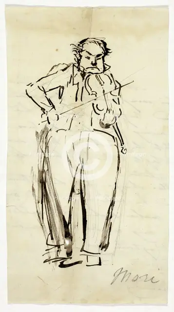 Nicolas Mori, Violinist, c. 1840. Creator: Alfred Chalon.