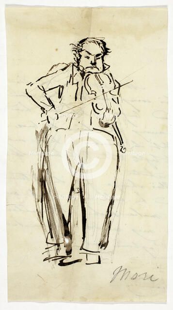 Nicolas Mori, Violinist, c. 1840. Creator: Alfred Chalon.