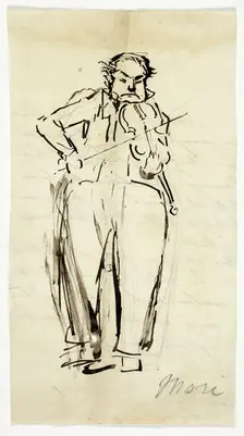 Nicolas Mori, Violinist, c. 1840. Creator: Alfred Chalon