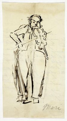 Nicolas Mori, Violinist, c. 1840. Creator: Alfred Chalon