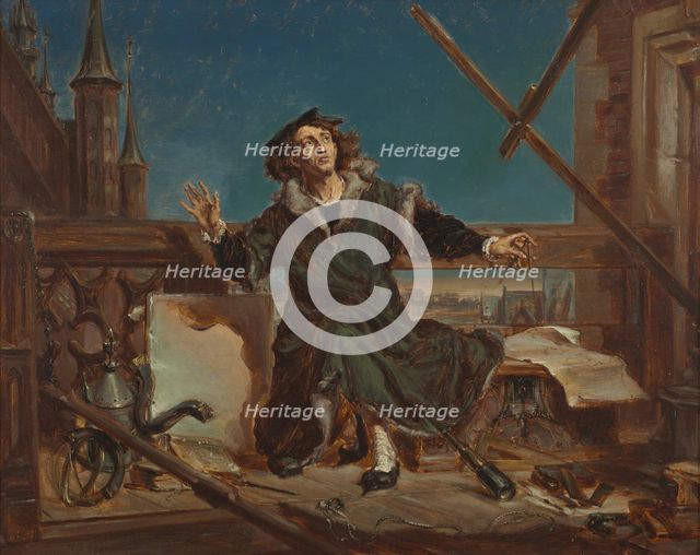 Nicolaus Copernicus. Sketch to the Painting "Astronomer Copernicus, or Conversation with God", 1871. Creator: Jan Matejko.