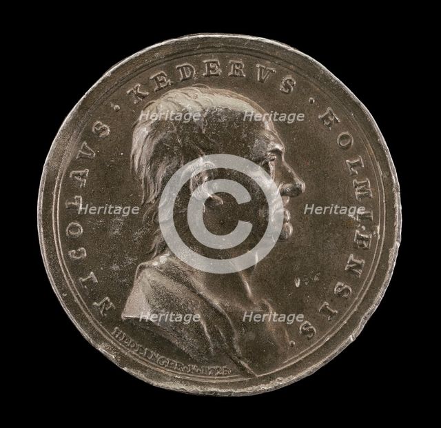 Nicolaus Keder, 1659-1735, Swedish Antiquarian and Numismatic Scholar [obverse], 1728. Creator: Johann Karl Hedlinger.