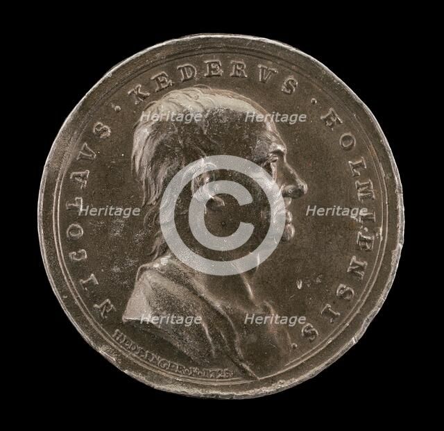 Nicolaus Keder, 1659-1735, Swedish Antiquarian and Numismatic Scholar [obverse], 1728. Creator: Johann Karl Hedlinger.