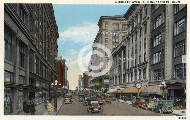 Nicolett Avenue, Minneapolis, Minnesota, USA, 1928. Artist: Unknown
