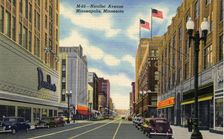 Nicollet Avenue, Minneapolis, Minnesota, USA, 1950