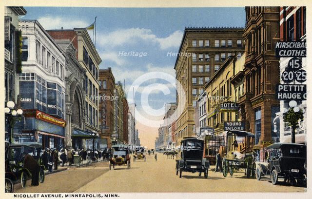 Nicollet Avenue, Minneapolis, Minnesota, USA, 1915. Artist: Unknown