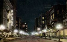 Nicollet Avenue at night, Minneapolis, Minnesota, USA, 1915