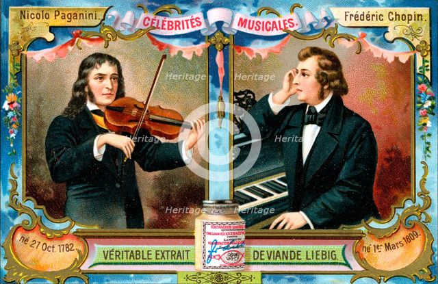 Nicolo Paganini and Frederic Chopin, c1900. Artist: Unknown