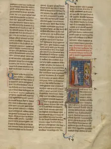 Nicoraut and Madule before the Nurse and Child, about 1320-1340. Creator: Unknown
