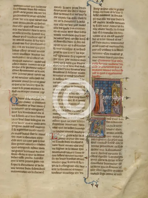 Nicoraut and Madule before the Nurse and Child, about 1320-1340. Creator: Unknown.
