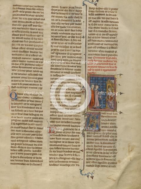 Nicoraut and Madule before the Nurse and Child, about 1320-1340. Creator: Unknown.