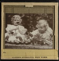 Nieces - Flora holding flower, and Hedwig, c. 1896. Creator: Alfred Stieglitz