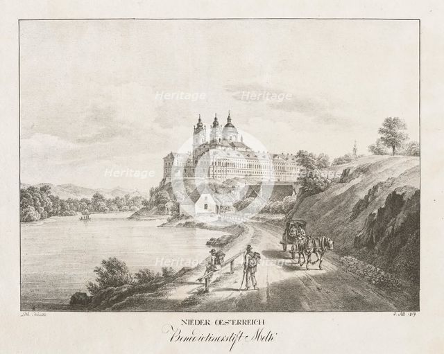 Nieder-oesterreich, Benedictinerstift Melk, 1819. Creator: Jakob Alt (Austrian, 1789-1872).