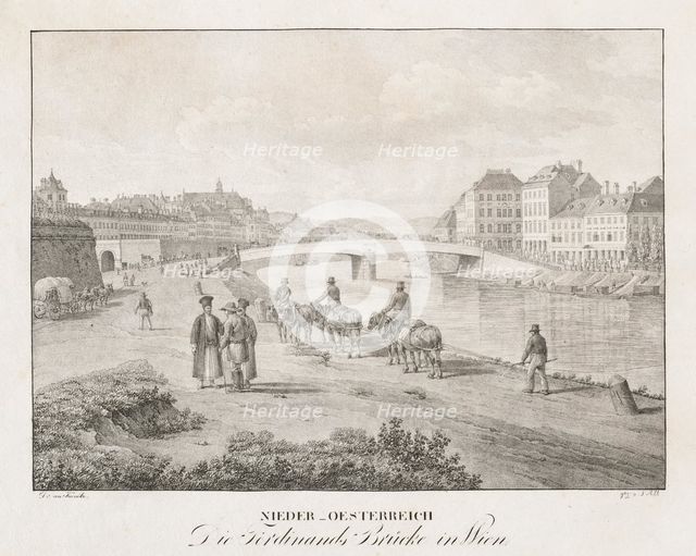 Nieder-oesterreich, Die Ferdinand Brucke in Wien. Creator: Jakob Alt (Austrian, 1789-1872).