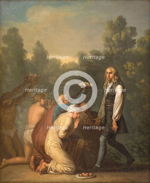 Niels Klim Receives the Homage of the Quamites, 1785-1789. Creator: Nicolai Abraham Abildgaard.