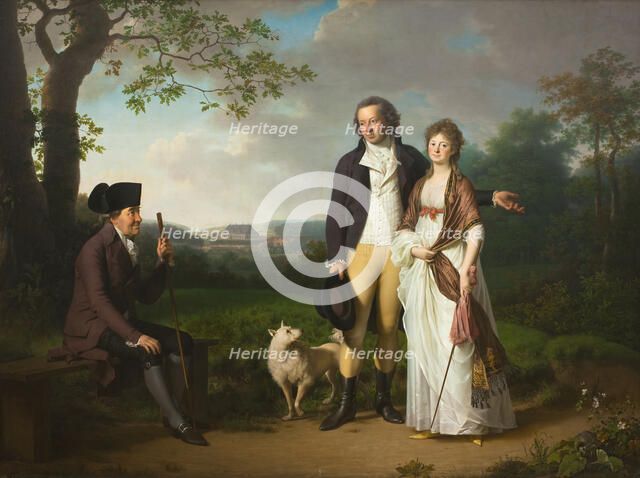 Niels Ryberg with his Son Johan Christian and his Daughter-in-Law Engelke, née Falbe, 1797. Creator: Jens Juel.
