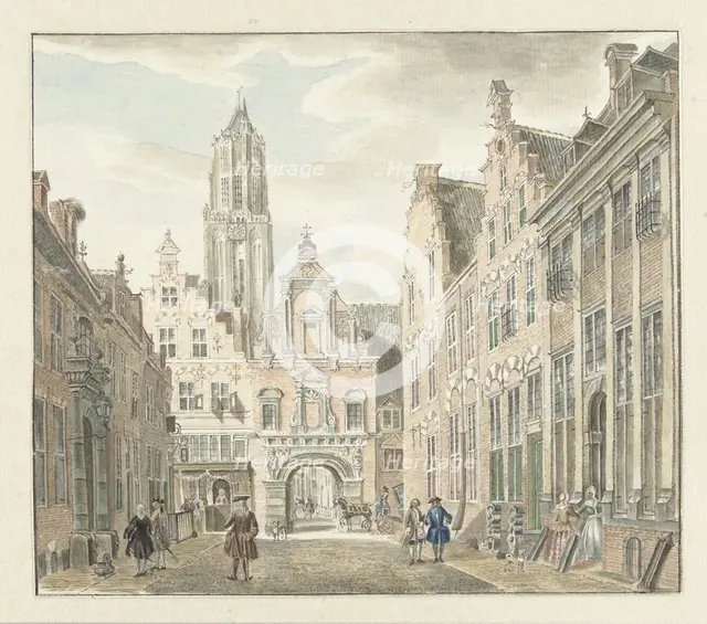 Nieuwstraat in Utrecht with a view of the Dom tower, 1753. Creator: Johanna de Bruyn.