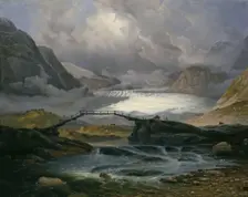 Nigardsbreen in Justedalen, 1846. Creator: Knud Baade