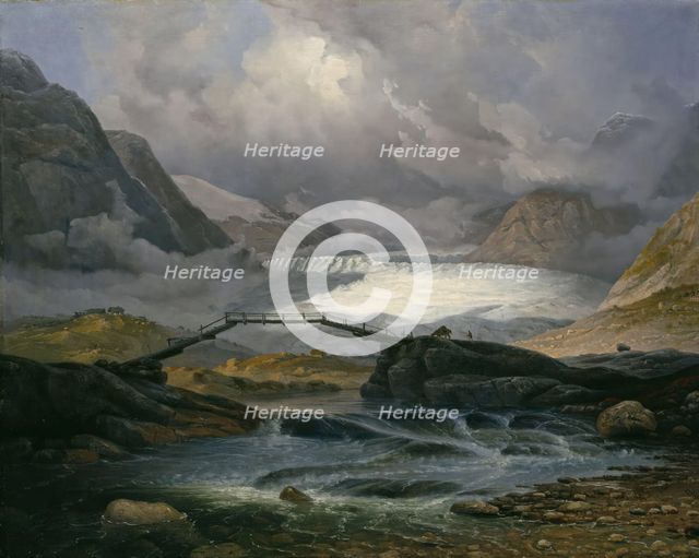 Nigardsbreen in Justedalen, 1846. Creator: Knud Baade.