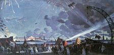 Night celebration on the Neva 1923. Artist: Boris Mikhajlovich Kustodiev