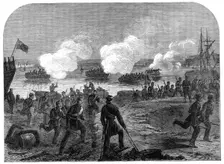 Night attack of the Kent Artillery Volunteers in Ore Creek, near Faversham, 1864. Creator: Unknown