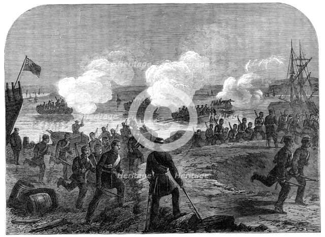 Night attack of the Kent Artillery Volunteers in Ore Creek, near Faversham, 1864. Creator: Unknown.