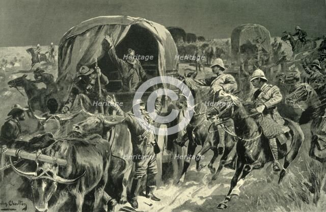 'Night Attack on a Boer Convoy by Mounted Infantry Under Colonel Williams', 1902. Creator: John Charlton.