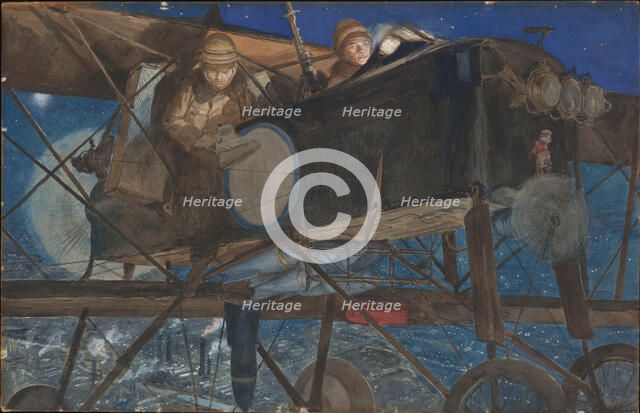 Night bombing, 1918. Creator: Flameng, François (1856-1923).