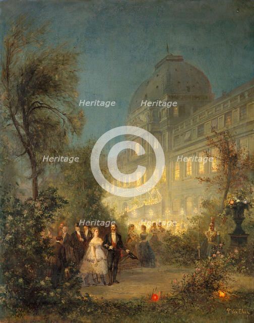 Night fete at Tuileries, June 10, 1867, on the occasion of the visit of foreign sovereigns to the... Creator: Pierre Henri Tetar Van Elven.