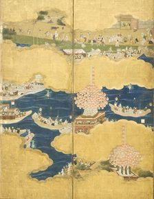 Night Festival of Tsushima Shrine, Early Edo period. Creator: Anon