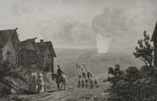Night fires on the eve of the Feast of Saint John, Russia, 1839. Creator: Augustin François Lemaitre