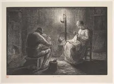 Night, from the series, Four Times of the Day, 1830-75. Creator: Jacques-Adrien Lavieille