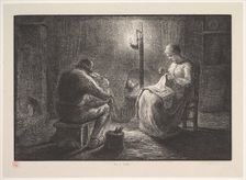 Night, from the series, Four Times of the Day, 1830-75. Creator: Jacques-Adrien Lavieille