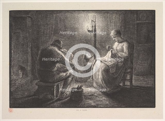Night, from the series, Four Times of the Day, 1830-75. Creator: Jacques-Adrien Lavieille.