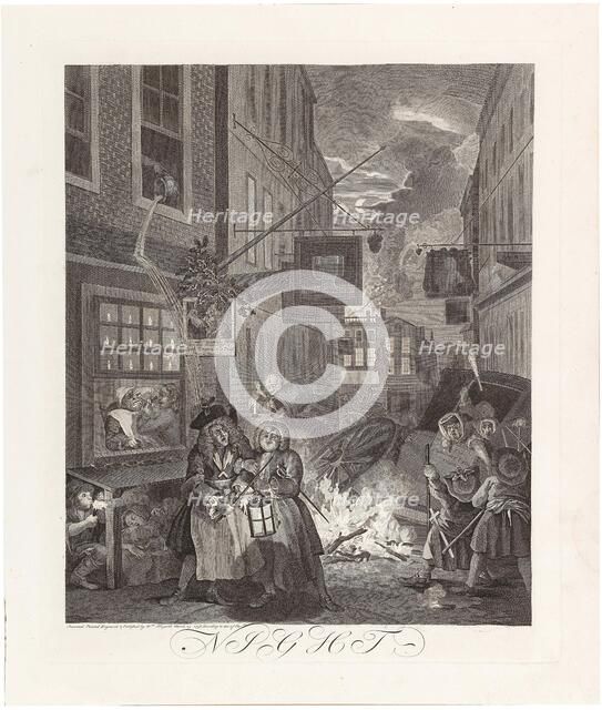 Night, From the Series "The Four Times of the Day", 1738. Creator: Hogarth, William (1697-1764).