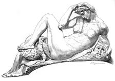 Night from the tomb of Julian de Medici, San Lorenzo Basilica, Florence, Italy, 1882