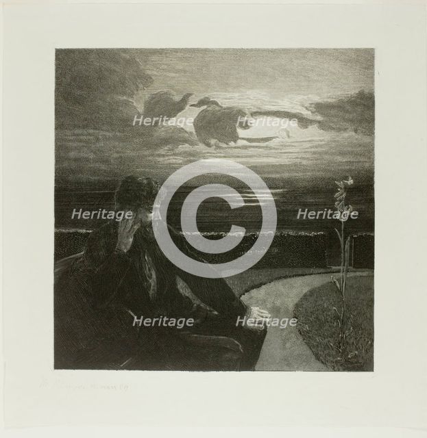 Night, from On Death Part I, 1888-89. Creator: Max Klinger.