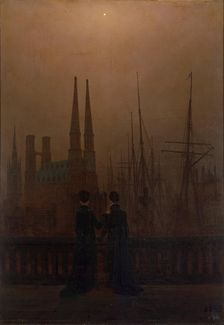 Night in a Harbour, 1818. Creator: Caspar David Friedrich