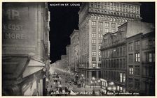 Night in St Louis, Missouri, USA, 1910