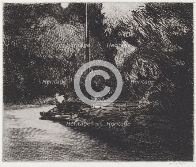 Night in the Park, 1921. Creator: Edward Hopper.