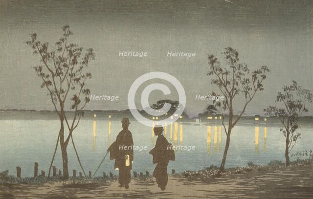 Night on the Sumida River, 1881. Creator: Kobayashi Kiyochika.