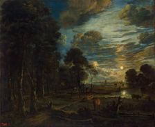 Night Landscape, 1650. Creator: Aert van der Neer