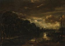 Night Landscape with a River, 1650. Creator: Aert van der Neer
