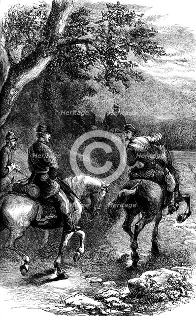 Night march on Harper's Ferry, Virginia, c1861 (c1880). Artist: Unknown