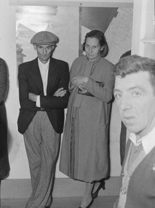 Night meeting in the FSA office, Visalia, Tulare County, California, 1938. Creator: Dorothea Lange