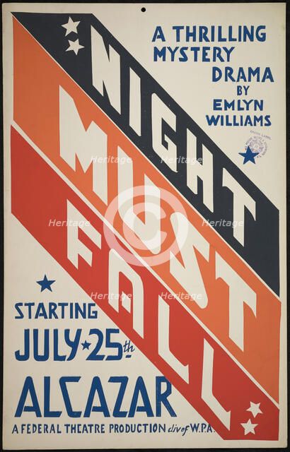 Night Must Fall, San Francisco, 1938. Creator: Unknown.