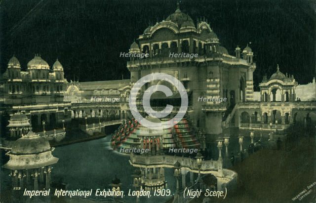 Night scene at the Imperial International Exhibition, White City, London, 1909. Artist: Unknown