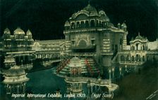 Night scene at the Imperial International Exhibition, White City, London, 1909