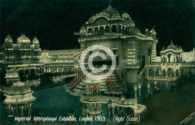Night scene at the Imperial International Exhibition, White City, London, 1909. Artist: Unknown