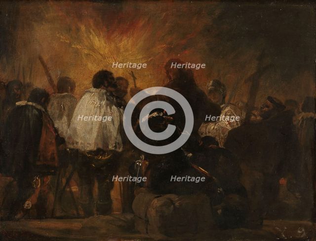 Night Scene from the Inquisition, probably 1810. Creator: Francisco Goya.